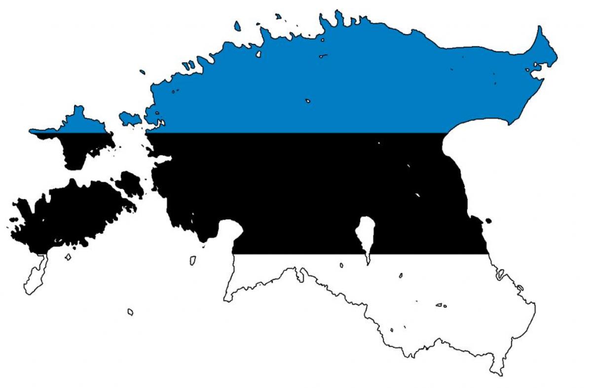 mapa Estonia bandera