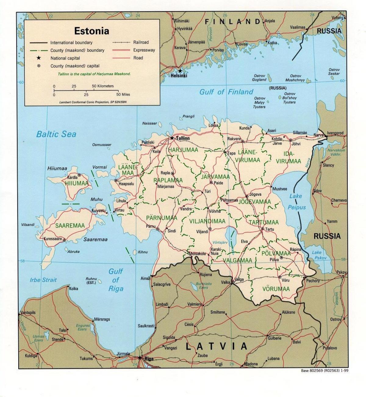 mapa Estonia mapa kokapena